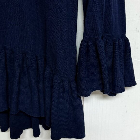 Lilly Pulitzer Adela Ruffle V-Neck Sweater True Navy – Women’s M - Picture 7 of 14